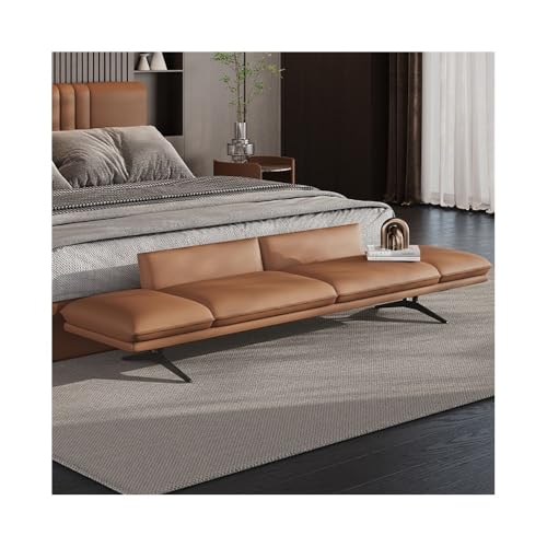 wpenshiDM125 Hocker am Bettende Betthocker Schlafzimmer Nachttisch Lange Bank Licht Luxus High-End Garderobe Sofa Bank Nachttisch Couch Wohnzimmerbank(Orange) von wpenshiDM125