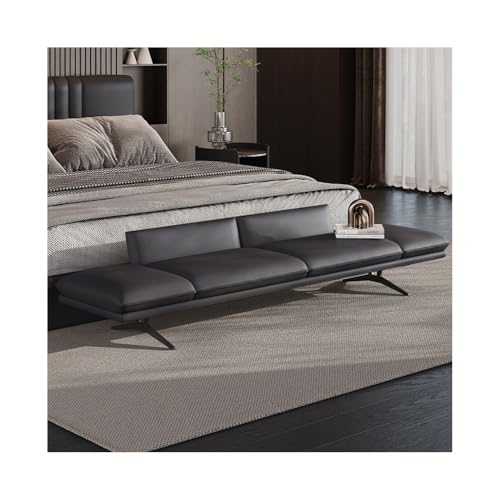 wpenshiDM125 Hocker am Bettende Betthocker Schlafzimmer Nachttisch Lange Bank Licht Luxus High-End Garderobe Sofa Bank Nachttisch Couch Wohnzimmerbank(Schwarz) von wpenshiDM125