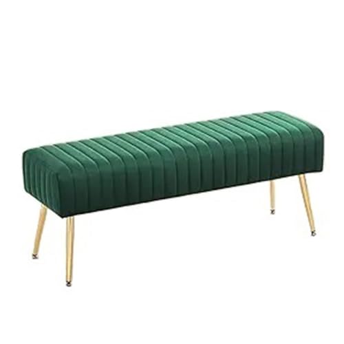 wpenshiDM125 Hocker am Bettende Ottomane aus Samt, Moderne gepolsterte Schlafzimmerbänke, Fußstützenhocker, Innenbank for Eingangsbereich und Wohnzimmer Wohnzimmerbank(Green) von wpenshiDM125