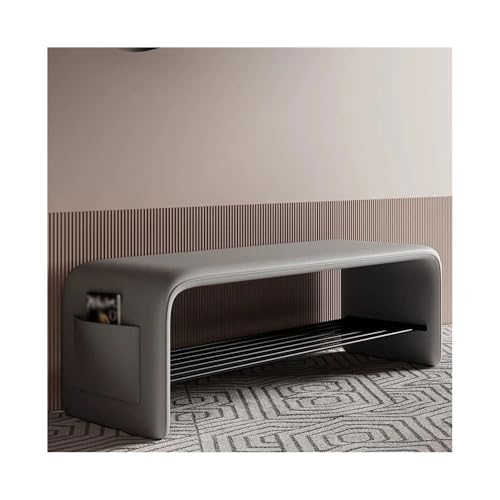 wpenshiDM125 Hocker am Bettende Türhocker for Wechseln der Schuhe, Schuhschrank, Aufbewahrung, Zweizweckhocker, Schlafzimmer, einfache Nachttischbank for Sitzen Wohnzimmerbank(Grijs,Groß) von wpenshiDM125