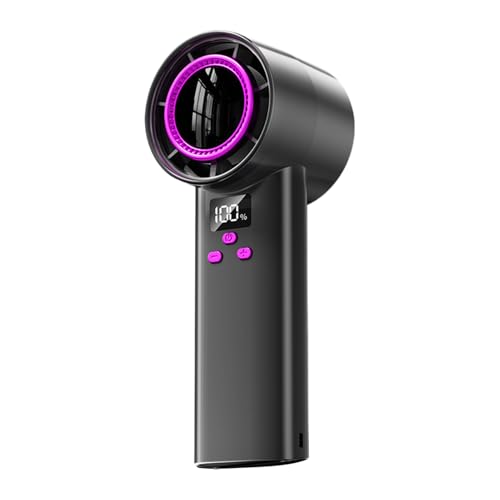 Turbo -Lüfter - Tragbare Handheld High Speed ​​Cooling Turboos Mini wiederaufladbare Ventilatoren mit LED -Display/2H schnelles Laden | 100 Geschwindigkeiten Turbosgebläse, ruhiges Kühlgeräte fü von wqibq