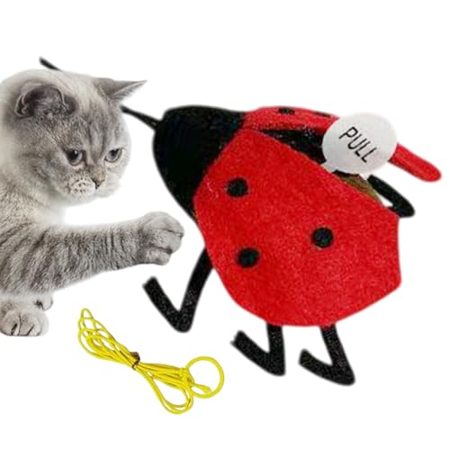 wqibq Cat Sound Toy, Katzenneckspielzeug | Catnip Fake Ladybug Suspension Teaser Toy | Eingebauter Schwingungssensor Teaser-Spiel Langeweile Relief Vorzubehör für Kätzchen von wqibq