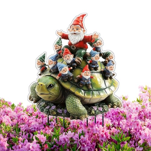 wqibq Pfähle für den Garten Dekoration | flacher Acryl-Gartenpfahl in Schildkröte | Kunsteinsatz Dekoration Schilder für Blumentopf Route Haus Outdoor Hof von wqibq