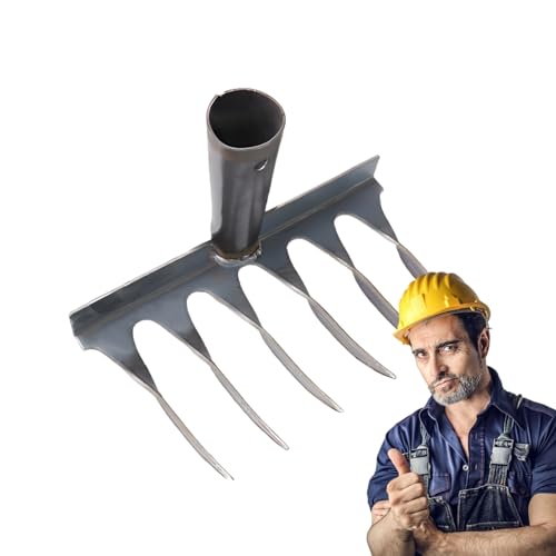 wqibq Rechen zum Bepflanzen von Rasenflächen, robust, Werkzeug aus Stahl für die Rasenpflege – Unkrautausstecher, manueller Gartenrechen zum Lüften von wqibq