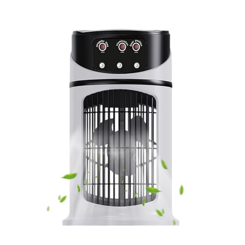 wqibq Tragbarer Luftkühler | Befeuchtender Tischventilator - 3-stufiges Kühlgerät Mit Geschwindigkeitsregelung Für Draußen Wohnung Büro Camping von wqibq