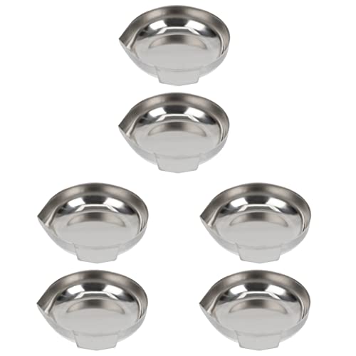 2Pcs Wägeboote Wägeplatte wiegen Boote Wägeschale Edelstahl Wiegen Obsttablett (Color : Silverx3pcs, Size : 7.5x6.5cmx3pcs) von wrtgerht
