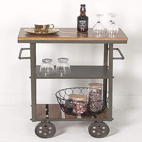 3-stöckiger Barwagen, Weinwagen, Restaurant, Teewagen, multifunktionaler Wagen, Küchenwagen, industrieller Metallwagen, 2 Größen (60 x 35 x 75 cm) (80 x 40 x 75 cm) von wsdhswhdhsdsds