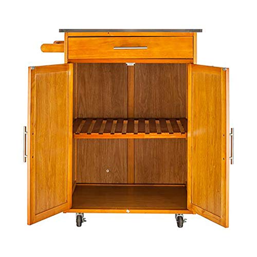 Beweglicher Küchenwagen mit Edelstahl-Tischplatte & einer Schublade & einem Schrank Sapeli von wsdhswhdhsdsds