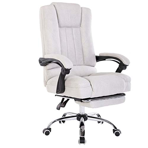 Bürostuhl mit Armlehnen, Bürostuhl für Haushaltstechnologie, Stoff, bequemer Drehstuhl für Mittagspause, Gaming-Stuhl für Büro, Arbeitszimmer (Farbe: Blau, Größe: 11465 cm) (Weiß, 114 x 65 cm) von wsdhswhdhsdsds