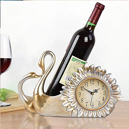 Kreatives Weinregal für Zuhause, Wohnzimmer, Dekoration, Tischuhr, Flaschenregal, europäisches Weinregal, Sitzuhr von wsdhswhdhsdsds