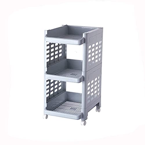 Küchenaufbewahrungswagen Regalwagen Pp Trolley Rack Haushaltswagen Küchenaufbewahrung beweglich (2 Ebenen) (Blau 3 Ebenen) von wsdhswhdhsdsds