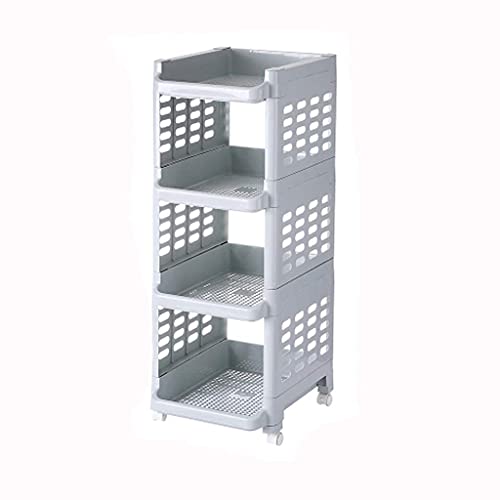 Küchenaufbewahrungswagen Regalwagen Pp Trolley Rack Haushaltswagen Küchenaufbewahrung beweglich (2 Ebenen) (Blau 4 Ebenen) von wsdhswhdhsdsds