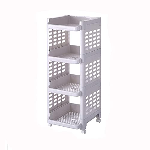 Küchenaufbewahrungswagen Regalwagen Pp Trolley Rack Haushaltswagen Küchenaufbewahrung beweglich (2 Ebenen) (Weiß 4 Ebenen) von wsdhswhdhsdsds