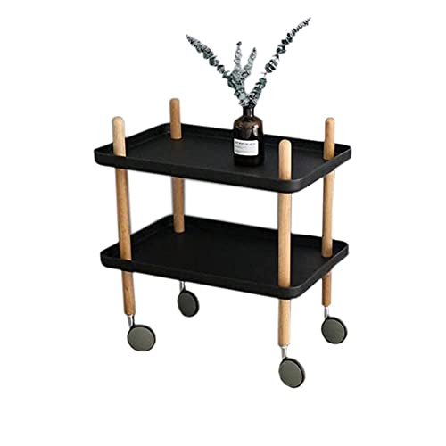 Küchenaufbewahrungswagen mit Ablageschale, 2-stöckig, Allzweck-Mini-Aufbewahrungsregal (schwarz, 57,5 x 37 x 59 cm) (schwarz, 60 x 40 x 68 cm) von wsdhswhdhsdsds