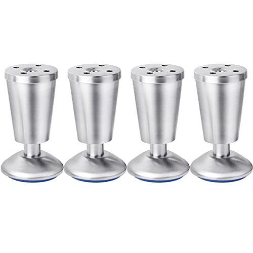 Möbelbeine, Tassenförmig, verstellbar, Edelstahl, Schrankfüße, Stützfüße von TV-Schrank und Couchtisch, Einzelschrankbeinlager, 30 kg (Farbe: Silber, Größe: 14 cm 4) (Silber 11,9 cm) von wsdhswhdhsdsds