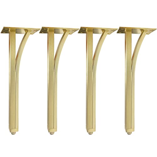 Möbelbeine, luxuriös, massives Aluminium, Badezimmerschrank, Stützbeine, Stuhlerhöhung, Hardware, Ersatzbeine, 4 Schrankbeine, Belastung 800 kg (Farbe: Gold, Größe: 24,8 cm, 4) von wsdhswhdhsdsds