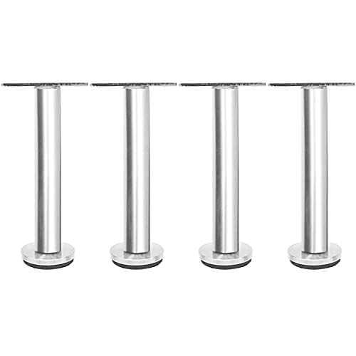 Möbelbeine, verstellbare Edelstahl-Beine, Badezimmerschrank, einfacher Nachttisch, TV-Schrank, Stützfüße, 14 Höhenoptionen (Farbe: Silber, Größe: 40 cm, Silber, 35,1 x 10,2 cm) von wsdhswhdhsdsds