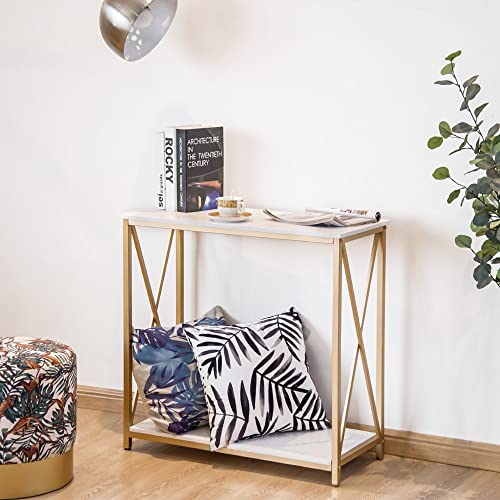 Sofa Beistelltisch 2-lagiger Konsolentisch Gold Sofa Wohnzimmer Eingangstisch Beistelltisch Sofatisch Beistelltisch Faux Marmor Platte Tablett Tisch von wsdhswhdhsdsds