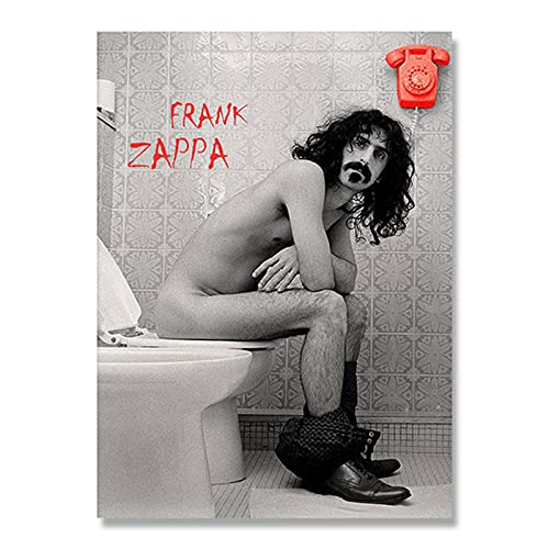 Berühmte Rocksänger Frank Zappa Leinwand Malerei Schwarz-Weiß-Plakat Kunst Toilette Badezimmer Dekoration Rahmenlose Malerei 50X70Cm Y1355 von wslgfgk