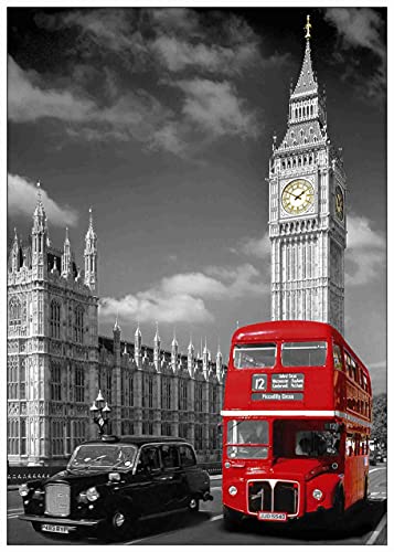 wslgfgk London Red Bus Und Telefonzelle Landschaft Poster Dekoration Malerei Leinwand Wandbild Rahmenlos T4180 50X70Cm von wslgfgk