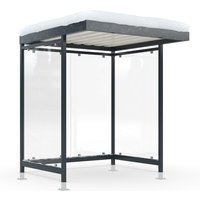 wsm® Raucherunterstand KÖLN ALPINE, fertig montiert, Schneelast max. 5,6 kN/m², 4 Elemente, mit Überpflasterung, anthrazitgrau von wsm®