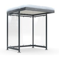 wsm® Raucherunterstand KÖLN ALPINE, fertig montiert, Schneelast max. 5,6 kN/m², 4 Elemente, ohne Überpflasterung, anthrazitgrau von wsm®