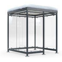 wsm® Raucherunterstand KÖLN ALPINE, fertig montiert, Schneelast max. 5,6 kN/m², 7 Elemente, ohne Überpflasterung, anthrazitgrau von wsm®