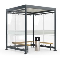 wsm® Raucherunterstand Köln, U-Form, inkl. Bank und Standascher von wsm®