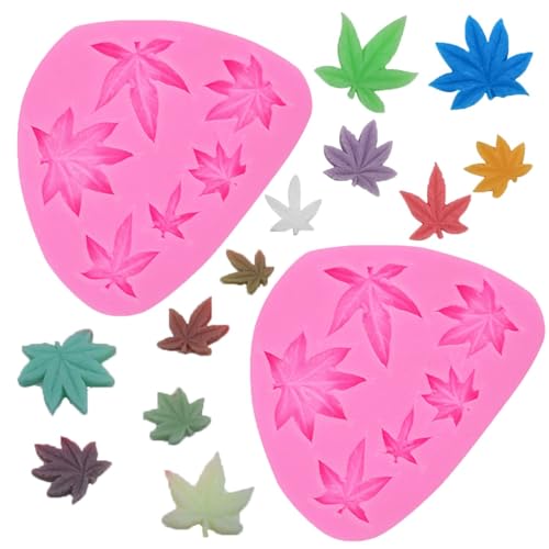 2 Stück Unkrautblatt Marihuana Blatt Silikon Fondant Formen Handgemachte Schokolade Süßigkeiten Backform DIY Cupcake Topper Sugarcraft Keks Gummi Paste Ton Eiswürfel für Kuchen Dekor Formen 2 Stück Unkrautblatt Marihuana Blatt Silikon Fondant Formen Handgemachte Schokolade Süßigkeiten Backform DIY Cupcake Topper Sugarcraft Keks Gummi Paste Ton Eiswürfel für Kuchen Dekor Formen von wuajia