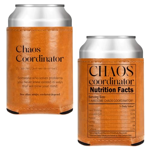 Geburtstag Jahrestag Weihnachten Geschenke für Kollegen Chef Geschenk für Frauen Männer Lustige Geschenke für Papa von Tochter Sohn - Chaos Koordinator - Bier Leder Dosenkühler für Männer Geburtstag Jahrestag Weihnachten Geschenke für Kollegen Chef Geschenk für Frauen Männer Lustige Geschenke für Papa von Tochter Sohn - Chaos Koordinator - Bier Leder Dosenkühler für Männer von wuguimeii
