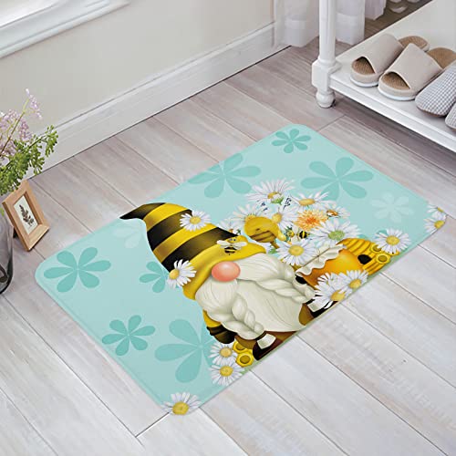 Fußmatte Frühlings-Biene-Sommer-Wichtel-Honig-Aqua-Kamm-Gänseblümchen-Blume Sauberlaufmatte Weicher Badteppich Antibakterielle Teppich Für Außen Innen Küche 40X60cm von wuhanshiruikewanshangmaoyouxiangongsi