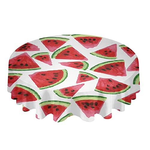 Wachstischdecke 152cm Frucht Niedlicher Wassermelonen-Aquarell-Sommer Wachstuch Wasserdicht Wachstuchtischdecke rutschfeste Tischtuch Für Abendessen Geburtstag Party von wuhanshiruikewanshangmaoyouxiangongsi