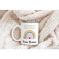 Tasse Lehrerin Mit Herz Regenbogen - Abschiedsgeschenk Personalisiert Lehrertasse Geschenk Lehrer von wunderbarWIR