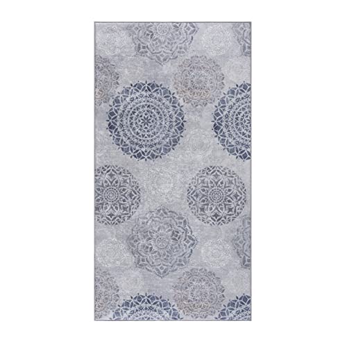 wunderlin Läufer Flur Teppich Bedo Collection waschbar Modernes Design Wertvoll Verwendung Für Teppichlaeufer rutschfest und Küchenläufer Nützlich Küchenteppich Waschbar Boho Muster (80x150 cm) von wunderlin