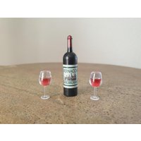 Miniatur Weinflasche Mit 2 Gläsern Miniatur Weinflasche Mit 2 Gläsern von wundervollWunder