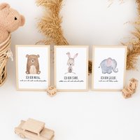 Poster Kinderzimmer, Bilder Babyzimmer, Kinderzimmer Poster, Wandbilder Affirmationen Kind von wunderwunsch