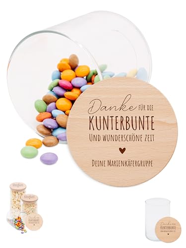 wunderwunsch Personalisierte Vorratsgläser mit Deckel mit Gravur - Vorratsglas Personalisiert individualisiert für Kaffee, Tee, Abschied Geschenk Erzieherin (Spruch + Name, klein - 530ml) von wunderwunsch