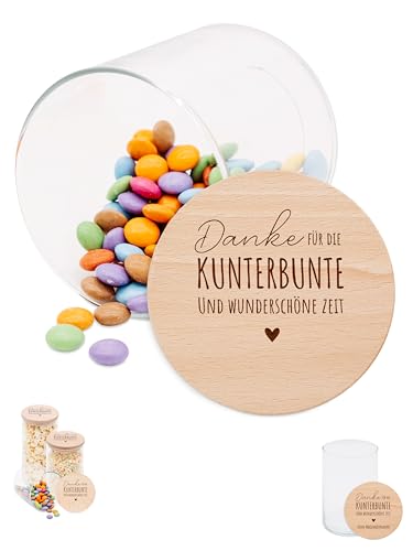 wunderwunsch Personalisierte Vorratsgläser mit Deckel mit Gravur - Vorratsglas Personalisiert individualisiert für Kaffee, Tee,Abschied Geschenk Erzieherin (nur Spruch, klein - 530ml) von wunderwunsch