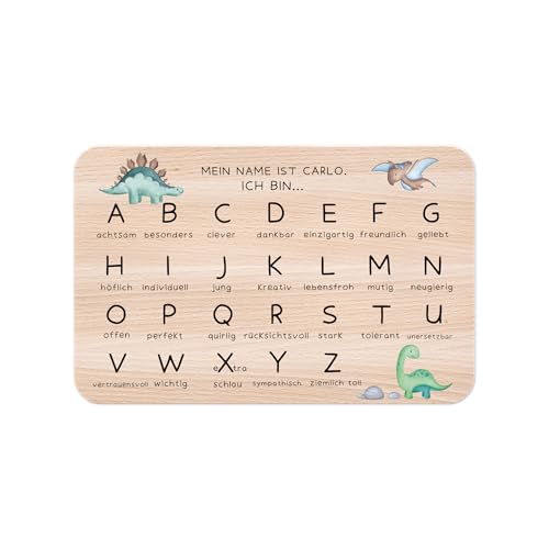 wunderwunsch - Individuelles Holzbrett ABC zur Einschulung mit Hochwertigem UV-Druck - Personalisiertes Frühstücksbrettchen - Geschenk Schulanfang wunderwunsch - Individuelles Holzbrett ABC zur Einschulung mit Hochwertigem UV-Druck - Personalisiertes Frühstücksbrettchen - Geschenk Schulanfang von wunderwunsch