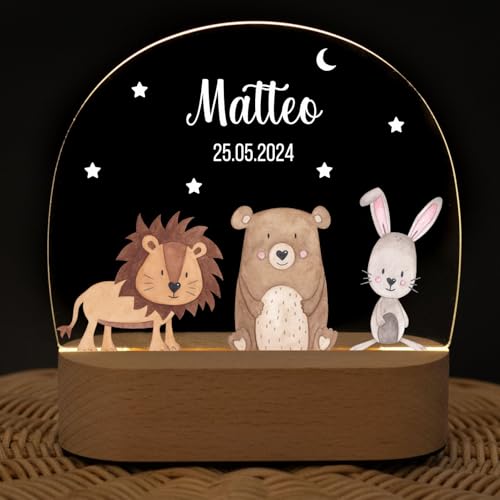 wunderwunsch - Personalisiertes Nachtlicht für Babys - Individuelle Nachttischlampe für Kinder - Personalisierte Geschenke Kinder - Babygeschenk - Geschenk zur Geburt von wunderwunsch