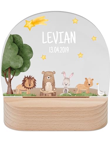 wunderwunsch - Personalisiertes Nachtlicht für Babys - Individuelle Nachttischlampe für Kinder - Personalisierte Geschenke Kinder - Babygeschenk - Geschenk zur Geburt von wunderwunsch