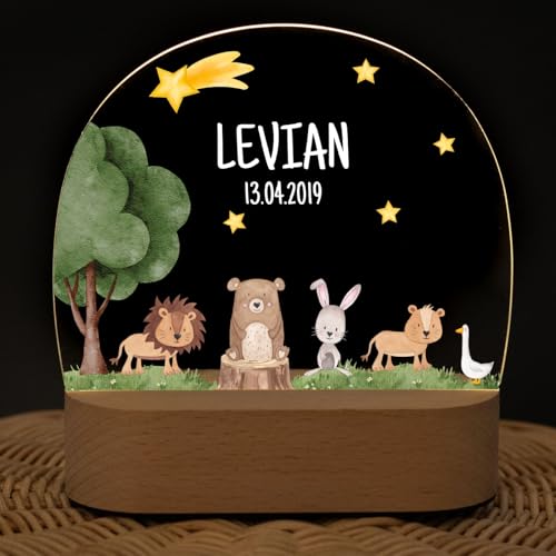 wunderwunsch - Personalisiertes Nachtlicht für Babys - Individuelle Nachttischlampe für Kinder - Personalisierte Geschenke Kinder - Babygeschenk - Geschenk zur Geburt von wunderwunsch