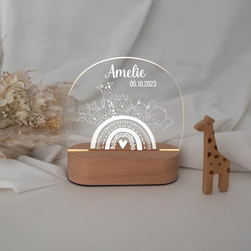 wunderwunsch - Personalisiertes Nachtlicht für Babys - Individuelle Nachttischlampe für Kinder - Personalisierte Geschenke Kinder - Babygeschenk - Geschenk zur Geburt von wunderwunsch