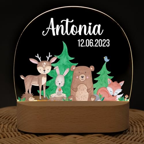 wunderwunsch® - Personalisiertes Nachtlicht für Babys - Individuelle Nachttischlampe für Kinder - Personalisierte Geschenke Kinder - Babygeschenk - Geschenk zur Geburt von wunderwunsch