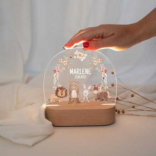 wunderwunsch - Personalisiertes Nachtlicht für Babys - Individuelle Nachttischlampe für Kinder - Personalisierte Geschenke Kinder - Babygeschenk - Geschenk zur Geburt von wunderwunsch