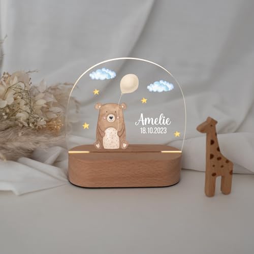 wunderwunsch - Personalisiertes Nachtlicht für Babys - Individuelle Nachttischlampe für Kinder - Personalisierte Geschenke Kinder - Babygeschenk - Geschenk zur Geburt von wunderwunsch