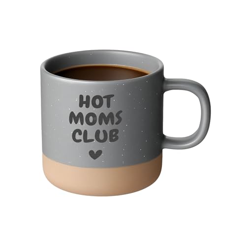 wunderwunsch Steingut Henkel Tasse Becher Kaffebecher Geschenk Papa, Opa, Oma, Mama, Schwester Danke Lieblingsmensch individualisiert mit Name personalisiert (Hot Moms, grau) von wunderwunsch