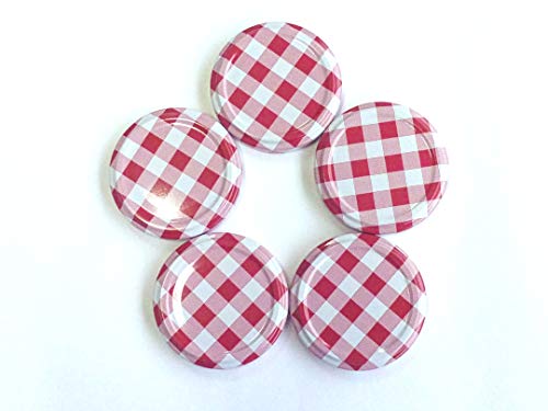 wuselwelt (46777 5 Twist Off Schraubdeckel für Sturzgläser, Marmeladengläser, Einmachgläser, rot-weiß kariert, Durchmesser 43 mm wuselwelt (46777 5 Twist Off Schraubdeckel für Sturzgläser, Marmeladengläser, Einmachgläser, rot-weiß kariert, Durchmesser 43 mm von wuselwelt