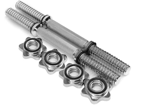 wuuhoo® Kurzhantelstangen Flex - 40cm 2er Set Hantelstange 30mm, Stahl verchromte Hantel mit Sternverschluss fürs Homegym - Fitnessgerät für Zuhause von wuuhoo