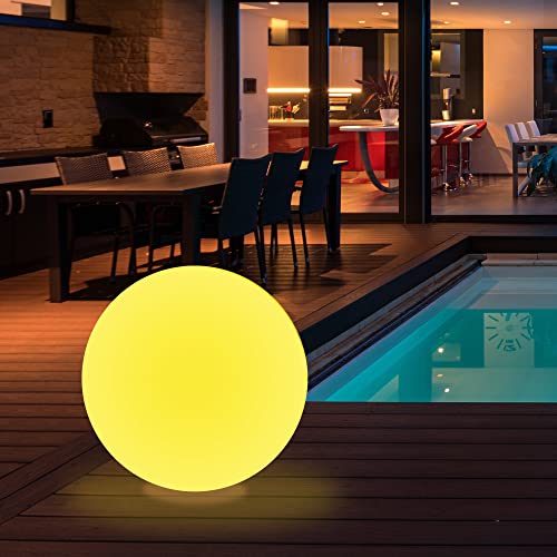 wuuhoo® LED Solarlampe Gloria mit 16 Farben 20-50cm, wetterfester und dimmbarer LED Kugel mit Fernbedienung, Solar Kugellampe für Drinnen und Draußen, Gartenlampe, Gartenbeleuchtung 50 cm von wuuhoo